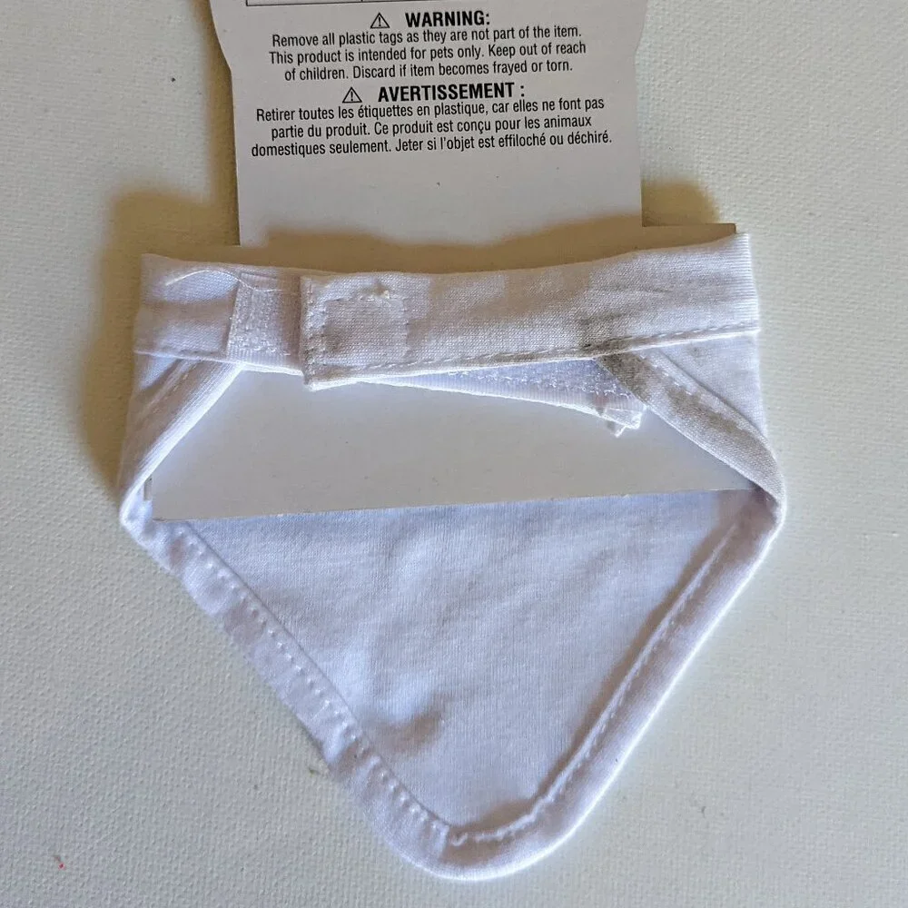 NWT Bandana Cat Dog White XS-S Michaels Imagin8 Pet Small Clothes Bib Adjustable